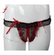 New Product Sexy Women  Open Crotch Thongs Black Red Lace G-string T-back Panties Lingerie Underwear