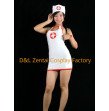 Free Shipping DHL Sexy Zentai White PVC Nurse Cosplay Costume Mini Dress For Women M145