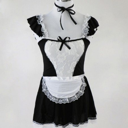 KLV Maid Uniform Cosplay Costumes Hot Lingerie Sexy Lace Chemise Erotic Lingerie Novelty Exotic Appa