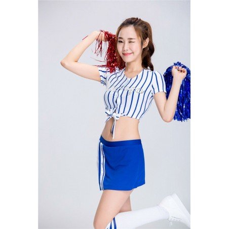 MOONIGHT Women Sexy High School Cheerleaders Costume Schoolgirl Cheer Sportwear Dance Uniform Dress