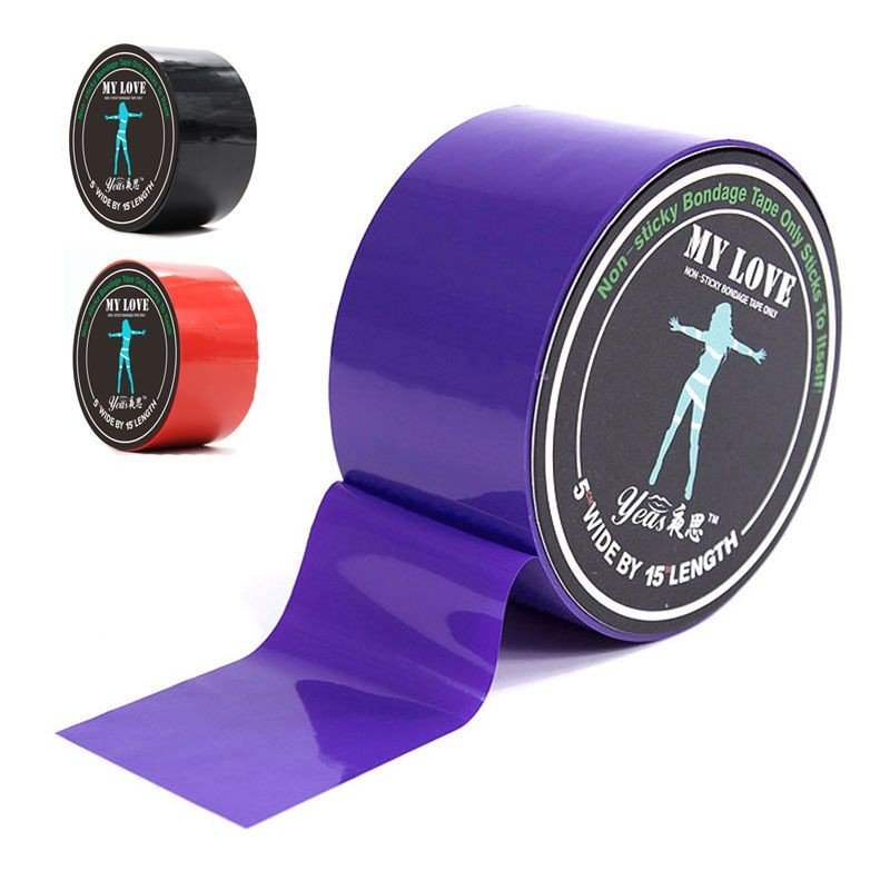 Bondage Restraint Tape 15M SM Special Electrostatic Non Sticky PVC Tapes Fetish Adult Game Toys Part