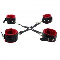 Khalesex 10 Pcs/set Sex Bondage Fetish Restraints Slave Woman Adult Sex Toys for Couples Handcuffs Whip Rope Eye Mask Sex Sh