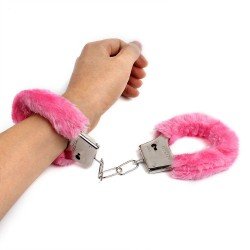 IKOKY New Adult Games SM Bondage Furry Soft Metal Handcuffs Hand Cuffs Chastity Sex Toys for Couple Role-playing Erotic Prod
