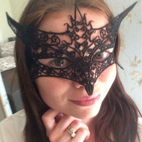 IKOKY Fetish Black Lace Eye Mask SM Bondage Erotic Toys Adult Games Sex Toys for Couple Slave Fox Cu