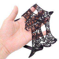 IKOKY Fetish Black Lace Eye Mask SM Bondage Erotic Toys Adult Games Sex Toys for Couple Slave Fox Cutout Role Play Sex Produ