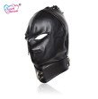 Sweet Dream Black PU Leather Masks Hoods Open Mouth Eyes Fetish Erotic Toys Role Play Adult Game Sex