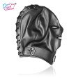 Sweet Dream Black PU Leather Masks Hoods Open Mouth Eyes Fetish Erotic Toys Role Play Adult Game Sex