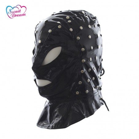 PU Leather Rivet Design MasksHoods Open Eyes  Mouth Fetish Erotic Toys Role Play Sex Tools for Sal