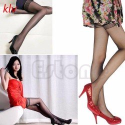 KLV Hot Fashion Black Sexy Lace Top Stay Up Tights Pantyhose Thigh-Highs Stockings Dress Accessories