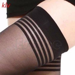 KLV Hot Fashion Black Sexy Lace Top Stay Up Tights Pantyhose Thigh-Highs Stockings Dress Accessories