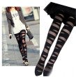 Female Women Ladies Sexy Fashionable Cross Straps Pattern Pantyhose Tights Stockings 0373