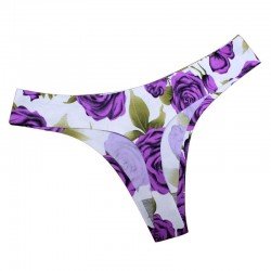 Rose Print Women Cotton G String Leopard Thongs Low Waist Sexy T Panties Flower Briefs Ladies Seamless Tanga Underwear