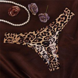 Rose Print Women Cotton G String Leopard Thongs Low Waist Sexy T Panties Flower Briefs Ladies Seamless Tanga Underwear