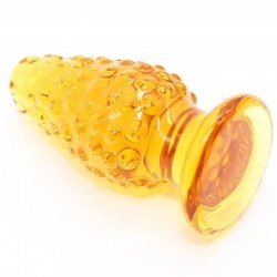 Toys-dance  Yellow Pineapple Glass Butt Plug Erotic Sex Products For Women Strong Stimulation