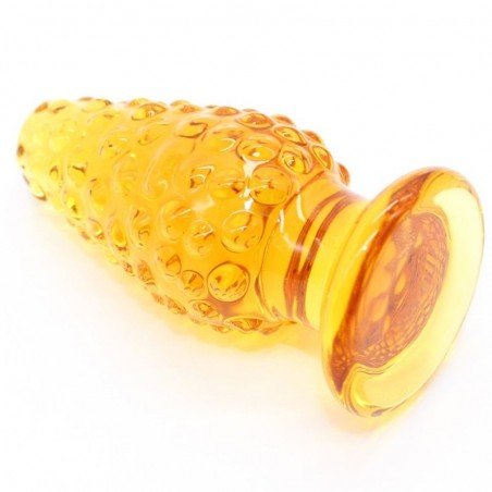 Toys-dance  Yellow Pineapple Glass Butt Plug Erotic Sex Products For Women Strong Stimulation