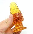 Toys-dance  Yellow Pineapple Glass Butt Plug Erotic Sex Products For Women Strong Stimulation