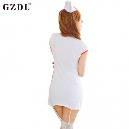 Women Cotton Blend Temptation Adult Costume  Uniform Nurse Sexy Lingerie
