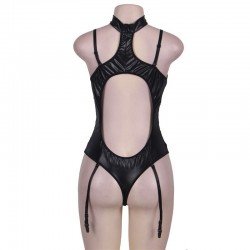 5XL Plus Size Lingerie Sexy Hot Erotic Lingerie For Women Sex Underwear Black Leather Lace Porn Latex Babydoll