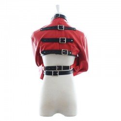 PU Leather Straitjacket BDSM Adult Games Straight Jacket Adjustable Fetish Harness BDSM Body Bondage Sex Toys For Women Coup