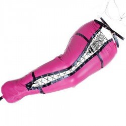 BDSM Leather Leg Binder Mermaid Body Sack  Jacket Bondage Restraint Straitjacket For Woman, Slave Sexy Costumes