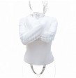 White Asylum Strait Jacket Costume Leather BODY HARNESS Restraint Armbinder