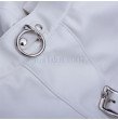 White Asylum Strait Jacket Costume Leather BODY HARNESS Restraint Armbinder