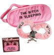WILD BITCH PINK PLUSH HANDCUFFS & PLUSH EYEMASK