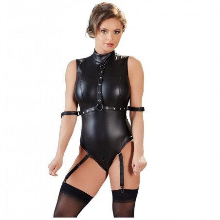 Gothic Faux Leather Bodysuit