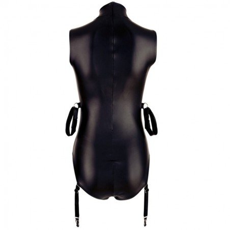 Latex Zipper Wetlook teddies Gothic Faux Leather Bodysuit sleeveless Fetish PVC Teddy Lingerie Eroti