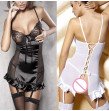 Sexy Lingerie Lace Babydoll Teddy With Garters Erotic Lingerie Waist Trainer Erotic Back Bandage Lin