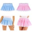 Crossdressing Skirt Unisex Men Women Elastic Waistband Short Skirt with Lace Hem Pleated Gingham A-li Crossdressing Skirt Unisex Men Women Elastic Waistband Short Skirt with Lace Hem Pleated Gingham A-li