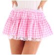 Unisex Adult Elastic Waistband Women Short Skirt with Lace Hem Pleated Gingham A-line Mini S Unisex Adult Elastic Waistband Women Short Skirt with Lace Hem Pleated Gingham A-line Mini S