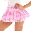 Unisex Adult Elastic Waistband Women Short Skirt with Lace Hem Pleated Gingham A-line Mini S Unisex Adult Elastic Waistband Women Short Skirt with Lace Hem Pleated Gingham A-line Mini S