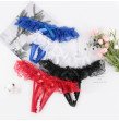 4 Colours Newly Women Lady Girl Erotic Porn Sexy Lace Open Crotch Thong Mesh Pearl Massage Lady Sexy