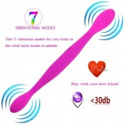 Female Waterproof Double Shock Dildo USB Charging Silicone Magic Wand Cheapest sextoys Vagina Anal Vibrator Sextoy for Woman Les