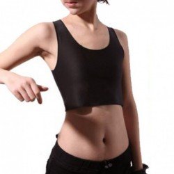 Lesbian Bustier Polyester Tomboy Sexy Lingerie Crop Steampunk Corset Vest Tank Top Undershirt Breast Chest Slim New 048-2407