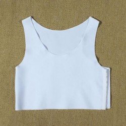 Lesbian Bustier Polyester Tomboy Sexy Lingerie Crop Steampunk Corset Vest Tank Top Undershirt Breast Chest Slim New 048-2407