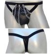 Men G-Strings Fashion Sexy Briefs Faux Leather Bandage Chain Thong Underwear Black underpants male I Men G-Strings Fashion Sexy Briefs Faux Leather Bandage Chain Thong Underwear Black underpants male I