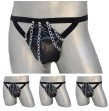 Men G-Strings Fashion Sexy Briefs Faux Leather Bandage Chain Thong Underwear Black underpants male I Men G-Strings Fashion Sexy Briefs Faux Leather Bandage Chain Thong Underwear Black underpants male I