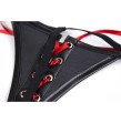 Women Sexy Lingerie Bondage Harness Thong Female Red Bow PU Leather Erotic G-string Lace Women Sexy Lingerie Bondage Harness Thong Female Red Bow PU Leather Erotic G-string Lace