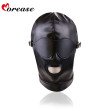 Morease Sexy Bondage PU Leather Hood BDSM Erotic Adult Games Fetish Mouth Mask Sex Toy For Woman Mal
