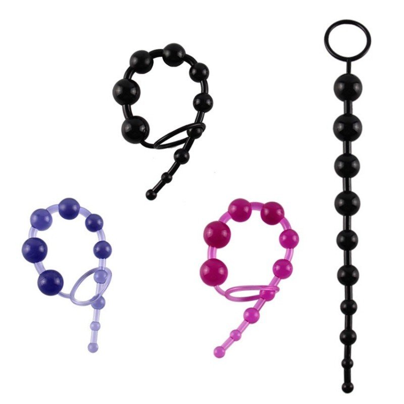 Anal Toy Colour Jelly Anal Beads Sex Orgasm Vagina Plug Play Pull Ring Ball Anal Stimulator But