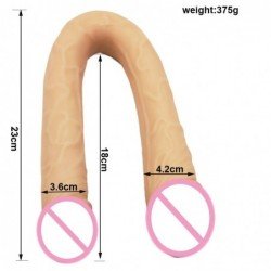 46CM Super Long Dildo Huge Realistic U Shape Double Dildo Soft Dildos Vagina Anal Women Gay Lesbian Double Ended  Sex Toys
