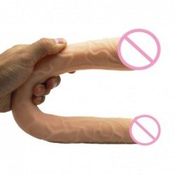46CM Super Long Dildo Huge Realistic U Shape Double Dildo Soft Dildos Vagina Anal Women Gay Lesbian Double Ended  Sex Toys