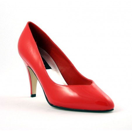 HIGH HEEL PATENT POINTED COURT SHOES WITH CUT OUT TO SIDE COURT SHOES