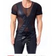 Mens Wetlook Tops Punk Fashion Clothing Faux Leather Mesh Male T-Shirt Night Parties Clubwear Costum Mens Wetlook Tops Punk Fashion Clothing Faux Leather Mesh Male T-Shirt Night Parties Clubwear Costum