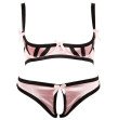 Panties and Bra set of rose satin with black details Panties and Bra set of rose satin with black details