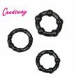 Set of 3 Black Silicone Male Delay Lock Elastic Ring Cock Ring Penis Soft Adult Sex Toy Avoid Premat
