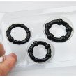 Set of 3 Black Silicone Male Delay Lock Elastic Ring Cock Ring Penis Soft Adult Sex Toy Avoid Premat