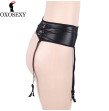 xxxl 6xl Plus Size Faux Leather Sexy Garter Belt Women Suspender Sheer Transparent lace Thong Linger